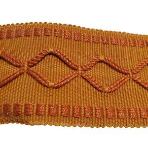 Samuel & Sons 7.4 Yds 2in Oxford Border Persimmon Discontinued Cotton Trimming